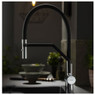Abode Fraction Semi Professional Tap with flexible neck, showcased in a modern dark kitchen