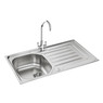 Carron Phoenix 101.0488.562 Onda 90 86cm Kitchen Sink - Stainless Steel Main Image