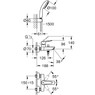 Grohe Quickfix Wall Mounted Bath Tap & Shower Kit - Technical Drawing