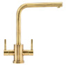 Franke, KRIOS L Spout, Dual Lever Kitchen Tap in brass