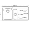 Carron Phoenix MAUI150 Sink Dimensions