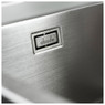 Close up image of Abode Matrix R15 1.5 Bowl Kitchen Sink rectangular overflow