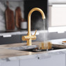 iivela CESANO/BG CESANO Single Lever 3-in-1 Boiling Water Kitchen Tap - Brushed Gold Main Image