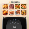 HOMCOM 12L Air Fryer Oven 8 Preset Modes Rapid Air Circulation 1800W Black