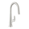 Grohe 30419DC0 Veletto Single Lever Pull-out Mixer Kitchen Tap - Supersteel Main Image