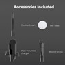 Aeno SC3 cordless vacuum accessories including crevice brush, MIF filter, wall-mounted charger and r