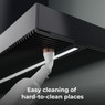 Aeno SM2 steam mop nozzle cleaning narrow spaces on a cooker hood
