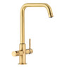 Abode PT1143 Pronteau Prothia 3 in 1 Monobloc Quad Kitchen Tap - Brushed Brass Main Image