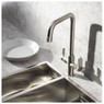 Abode Pronteau Industria 3 in 1 Monobloc Kitchen Tap above stainless steel sink