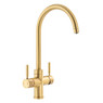 Abode PT1153 Pronteau Propure 4 in 1 Monobloc Swan Kitchen Tap - Brushed Brass Main Image