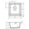 Abode, MATRIX SQGR15, 1.0 Bowl Granite Sink dimension drawing