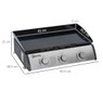 Outsunny Portable Gas Plancha BBQ Grill with 3 Stainless Steel Burner, 9kW