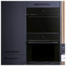 Caple C2101BG double oven installed ina dark kitchen