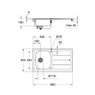Grohe 31552SD0 K200 Single Bowl Kitchen Sink - Technical Drawing with Dimensions