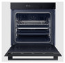 Samsung NV7B5675WAK/U4 Series 5 Smart Oven with Steam Assist Door open  showing selves and trays