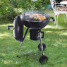 Outsunny Freestanding Charcoal BBQ Grill Portable Cooking Smoker with Wheels