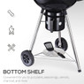 Outsunny Freestanding Charcoal BBQ Grill Portable Cooking Smoker with Wheels