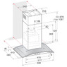 Hotpoint, PHGC6.4FLMX, 60cm, Chimney Cooker Hood Technical Drawing