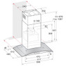 Indesit, IHGC6.5LMX, 60cm, Chimney Cooker Hood Technical Drawing