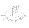 Caple, BXI911, Island Cooker Hood dimension drawing