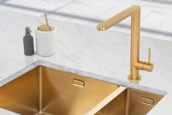 Single Modern Lever Tap - Caple KAR Gold