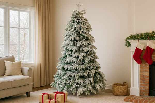 White Snow Indoor Christmas Tree.jpg Flocked Indoor Christmas Tree.jpg