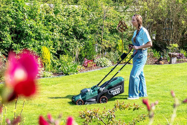 Webb Lawnmover Webb Lawnmower in garden