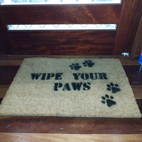 Door mat - "wipe your paws"