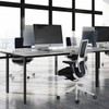 Budget glazed desk screens straight top