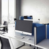 Acoustic Desk Partitions Screens Straight Top With Aluminium Edges