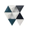 Abstracta Aircone acoustic screen truly demonstrates its sound absorbing performance under the challenge of an open office buzz - blue, black, white and grey - front view - in office.
