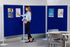 Xib-it Pole and Panel Multi-Board with Aluminium Frame - blue - in office.