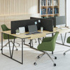 Fabric desk screens with 1 linking side