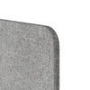 Close-up of the fully fabric-wrapped 25mm edge of the Sonus 25 desk screen