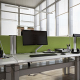 Acoustic Desk Partitions Screens Straight Top With Aluminium Edges