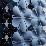 The Abstracta Airbloom Hanging Screen refresh the office environment by the flower shaped like panels - blue - details view.