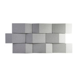 Abstracta Triline Wall Panels have a cubic shape and are oriented horizontally or vertically in symmetrical or asymmetrical patterns - white background