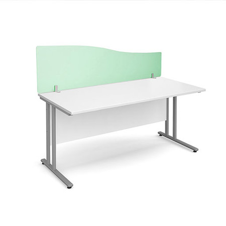 Budget acrylic desk screens wave top logo