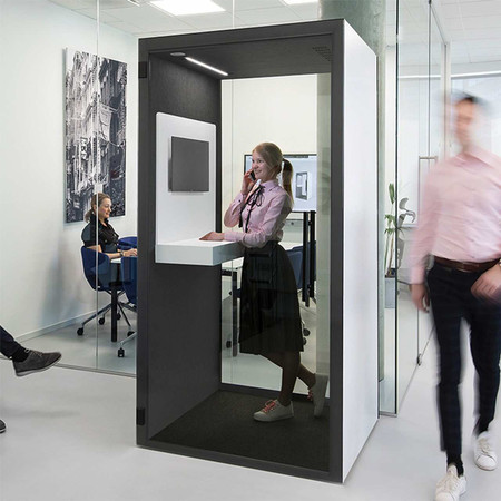 Chatbox Single Person Soundproof Acoustic Office Hub, 1m x 1m With Shelf logo