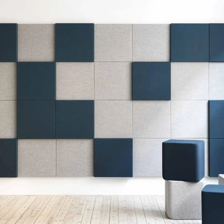 Abstracta Soneo Acoustic Wall Panel provides a simple, easy and versatile solution for noisy office spaces - red and cream hues. logo