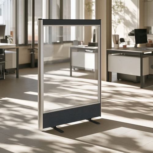 Acoustic full vision partition office screens with Aluminium Edges | Panelscreens