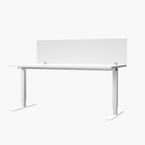 Budget glazed desk screens straight top