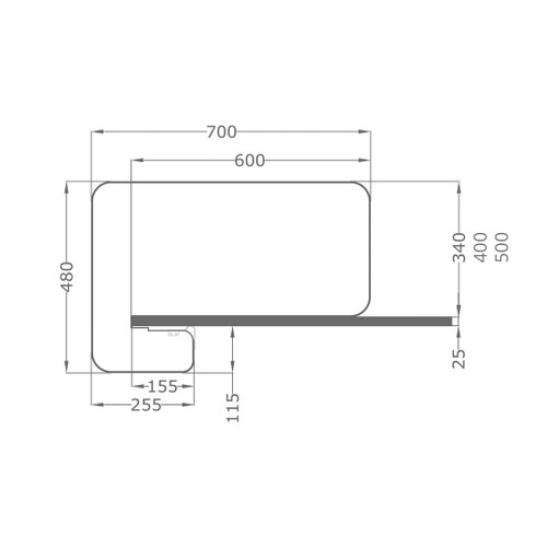 Desk mounted screens wedge