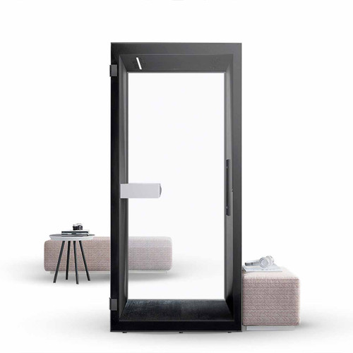 Chatbox Single Person Soundproof Acoustic Office Hub, 1m x 1m With Shelf