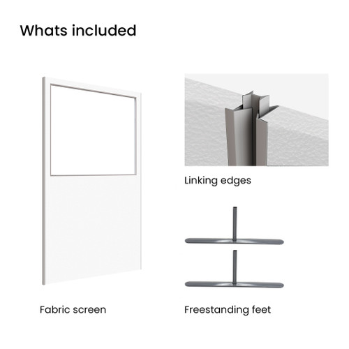 Medical Easy Clean Antibacterial Vinyl Partition Screen Half Vision