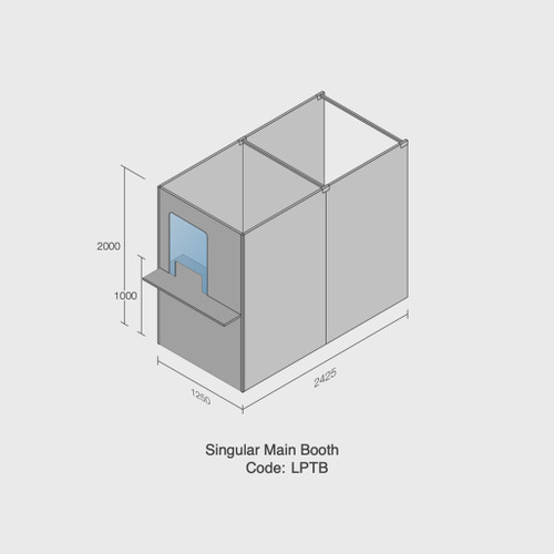 Small booth  - W1250mm x D2425mm - H2000mm