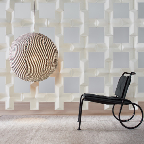 Created by Stefan Borselius for Abstracta, the Air-X screens are inspired by graphics and symmetries found in nature - white panels - front view - in office.