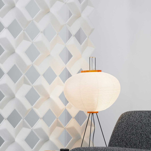 Created by Stefan Borselius for Abstracta, the Air-X screens are inspired by graphics and symmetries found in nature - white panel - front view details - in office.