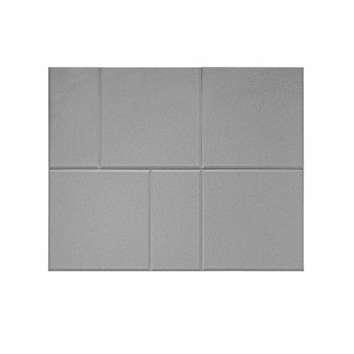 The Domo sound absorbing by Abstracta provides countless creative configurations for you to author your own acoustic art - pink and violet panels - front view - in office.