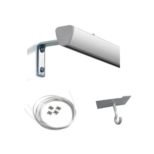 Aircone can be hung from the ceiling or against the wall on an aluminium rail.